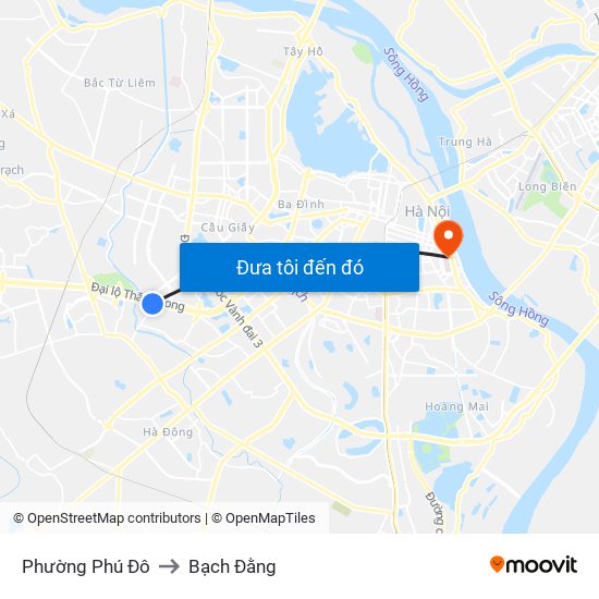 Phường Phú Đô to Bạch Đằng map