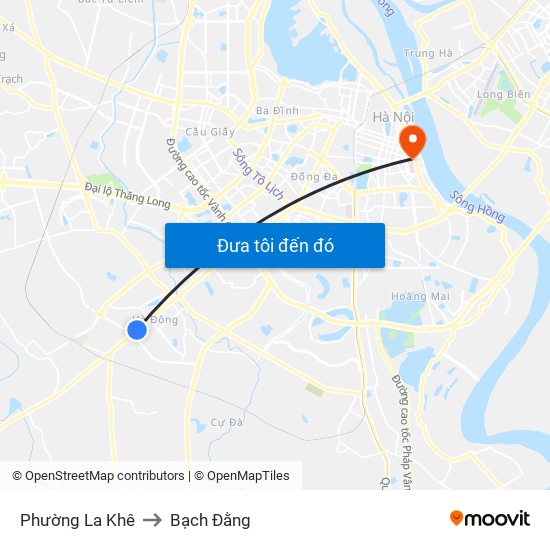 Phường La Khê to Bạch Đằng map