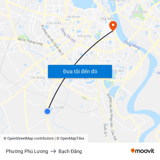 Phường Phú Lương to Bạch Đằng map