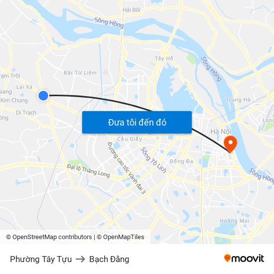 Phường Tây Tựu to Bạch Đằng map