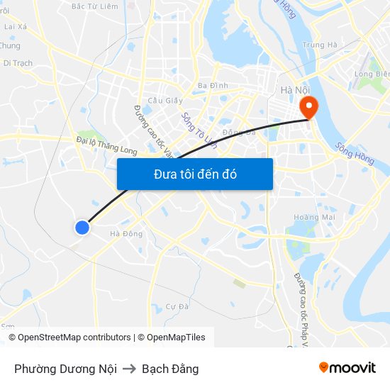 Phường Dương Nội to Bạch Đằng map