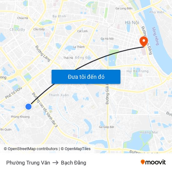 Phường Trung Văn to Bạch Đằng map