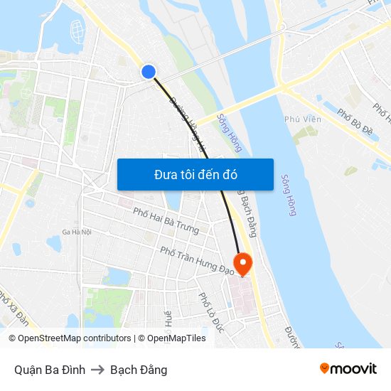 Quận Ba Đình to Bạch Đằng map