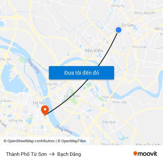 Thành Phố Từ Sơn to Bạch Đằng map