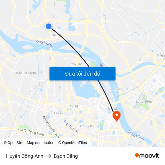 Huyện Đông Anh to Bạch Đằng map