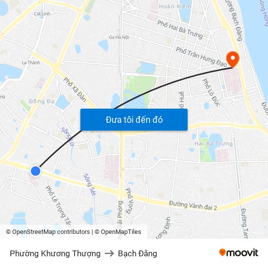 Phường Khương Thượng to Bạch Đằng map