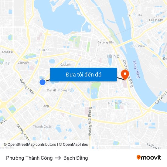 Phường Thành Công to Bạch Đằng map