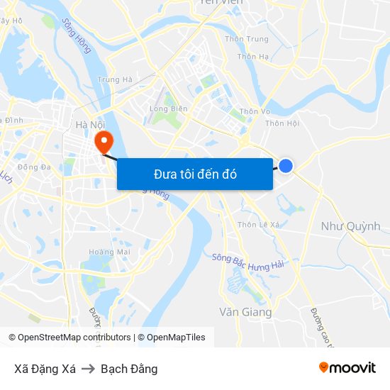 Xã Đặng Xá to Bạch Đằng map