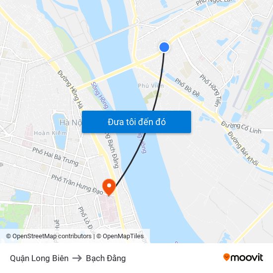 Quận Long Biên to Bạch Đằng map