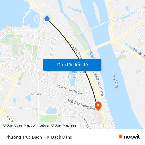 Phường Trúc Bạch to Bạch Đằng map