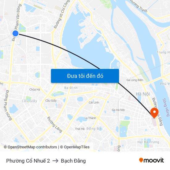 Phường Cổ Nhuế 2 to Bạch Đằng map