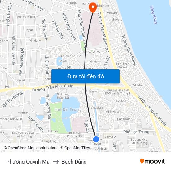 Phường Quỳnh Mai to Bạch Đằng map