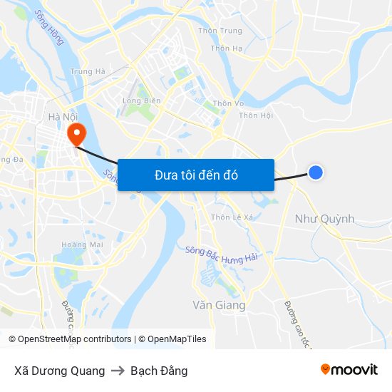 Xã Dương Quang to Bạch Đằng map