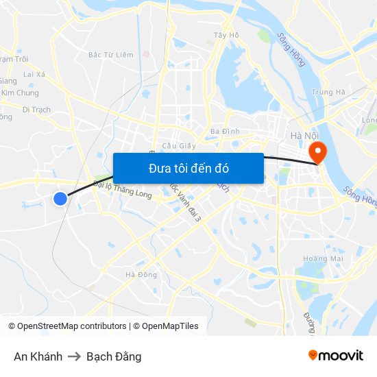 An Khánh to Bạch Đằng map
