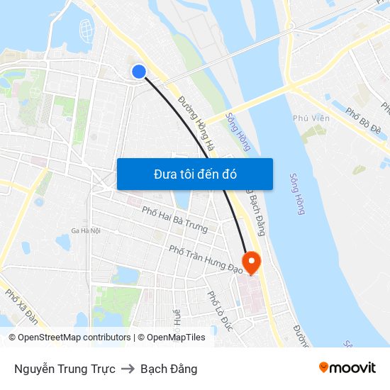 Nguyễn Trung Trực to Bạch Đằng map