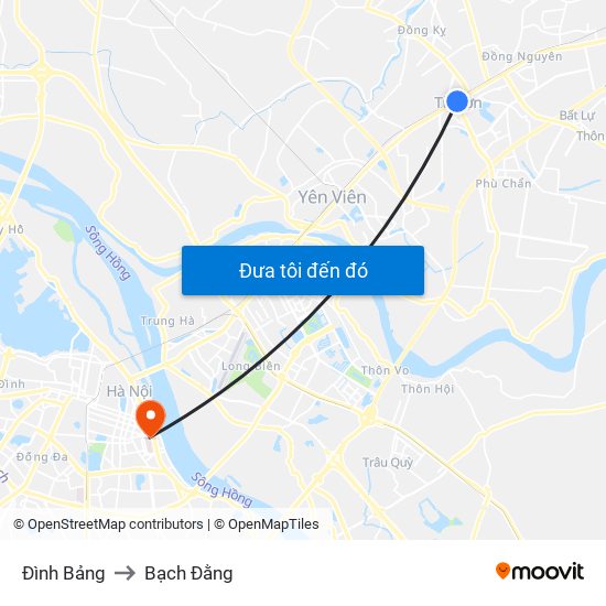 Đình Bảng to Bạch Đằng map