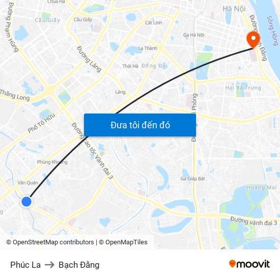 Phúc La to Bạch Đằng map