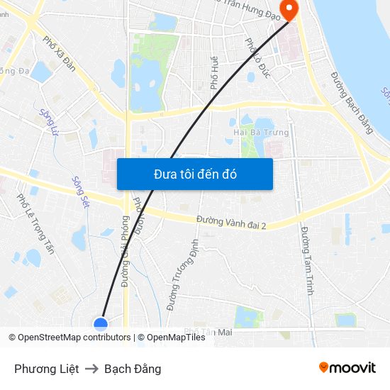 Phương Liệt to Bạch Đằng map