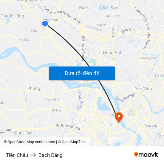 Tiền Châu to Bạch Đằng map