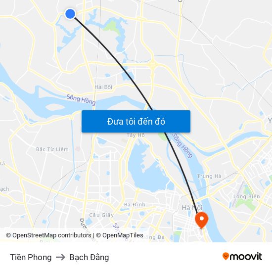 Tiền Phong to Bạch Đằng map