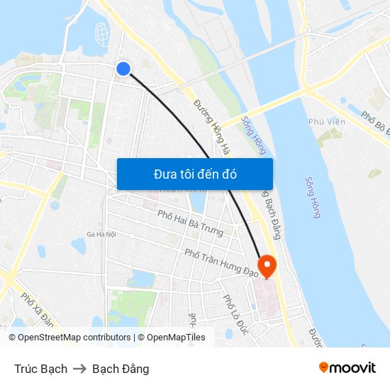 Trúc Bạch to Bạch Đằng map