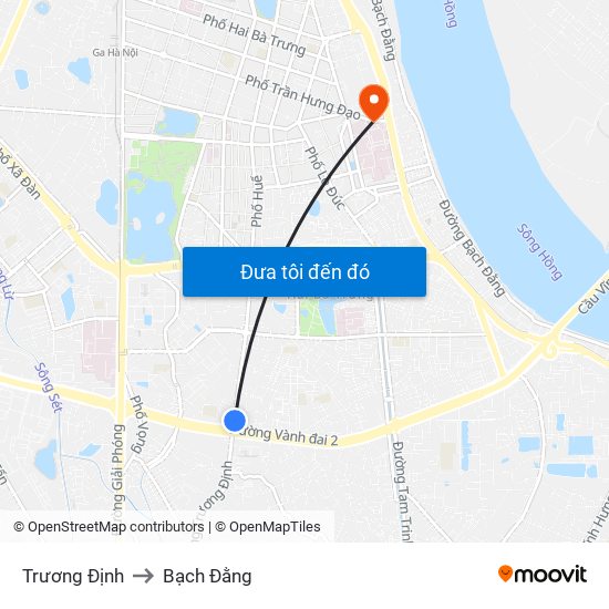 Trương Định to Bạch Đằng map