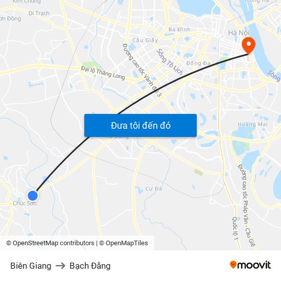 Biên Giang to Bạch Đằng map