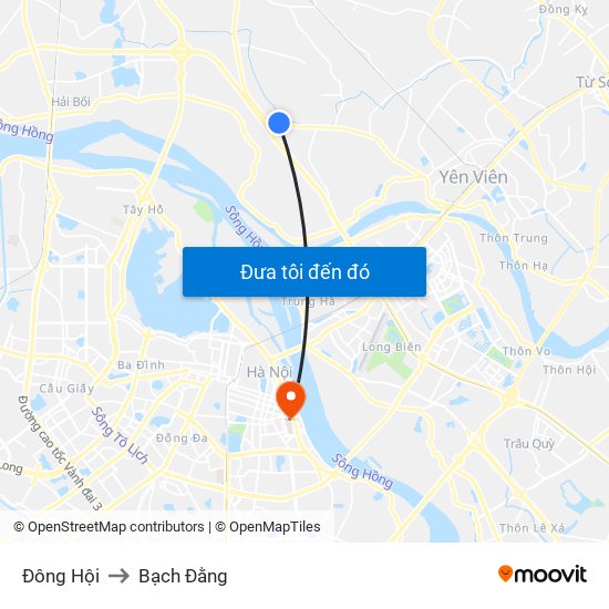 Đông Hội to Bạch Đằng map