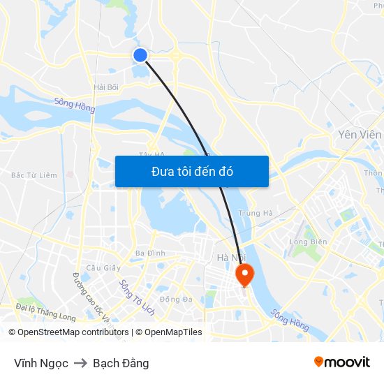 Vĩnh Ngọc to Bạch Đằng map