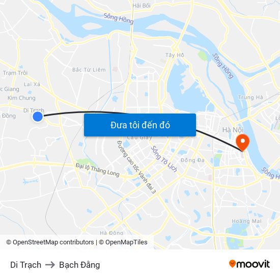 Di Trạch to Bạch Đằng map