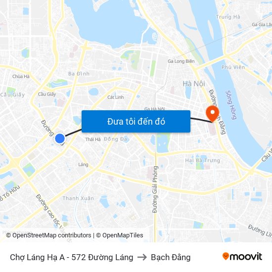 Chợ Láng Hạ A - 572 Đường Láng to Bạch Đằng map