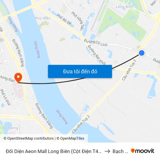 Đối Diện Aeon Mall Long Biên (Cột Điện T4a/2a-B Đường Cổ Linh) to Bạch Đằng map