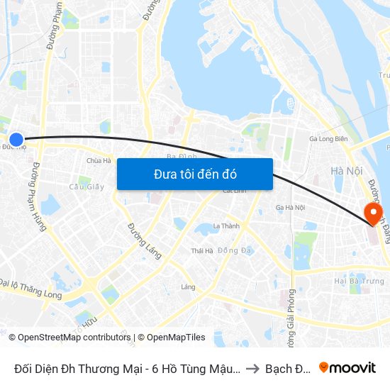 Đối Diện Đh Thương Mại - 6 Hồ Tùng Mậu (Cột Sau) to Bạch Đằng map