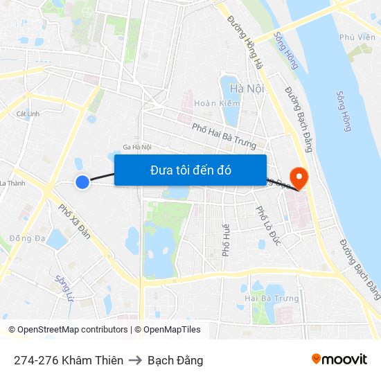 274-276 Khâm Thiên to Bạch Đằng map