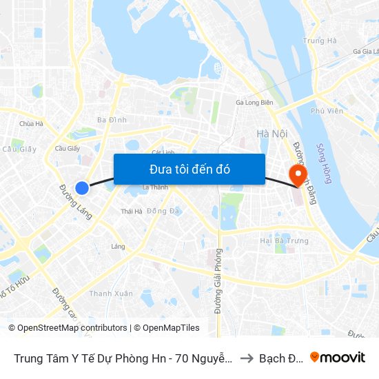 Trung Tâm Y Tế Dự Phòng Hn - 70 Nguyễn Chí Thanh to Bạch Đằng map