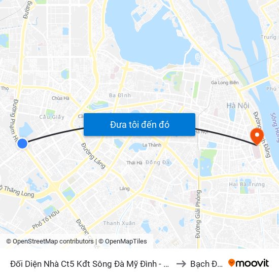 Đối Diện Nhà Ct5 Kđt Sông Đà Mỹ Đình - Phạm Hùng to Bạch Đằng map