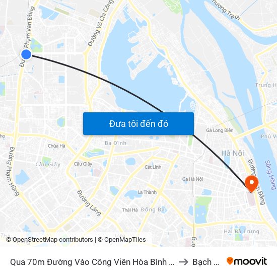 Qua 70m Đường Vào Công Viên Hòa Bình - Phạm Văn Đồng to Bạch Đằng map