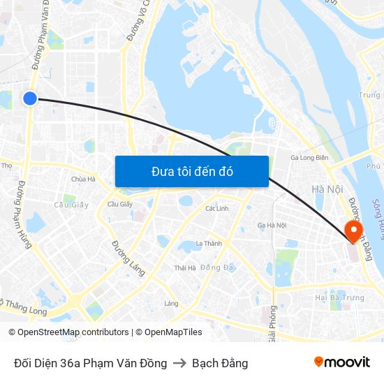 Đối Diện 36a Phạm Văn Đồng to Bạch Đằng map