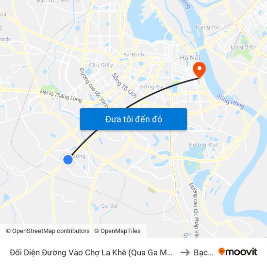 Đối Diện Đường Vào Chợ La Khê (Qua Ga Metro La Khê) - 405 Quang Trung (Hà Đông) to Bạch Đằng map