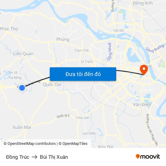 Đồng Trúc to Bùi Thị Xuân map