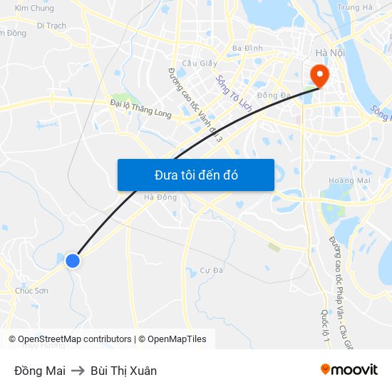 Đồng Mai to Bùi Thị Xuân map