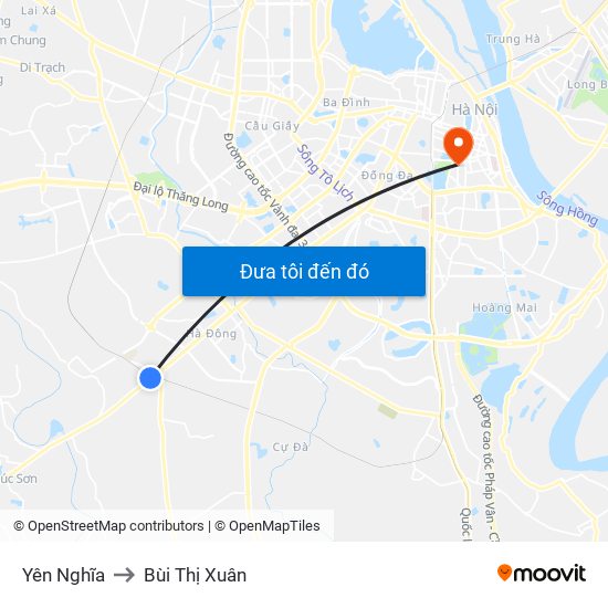 Yên Nghĩa to Bùi Thị Xuân map