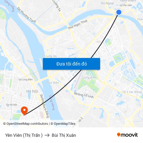 Yên Viên (Thị Trấn ) to Bùi Thị Xuân map