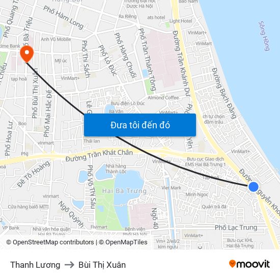 Thanh Lương to Bùi Thị Xuân map