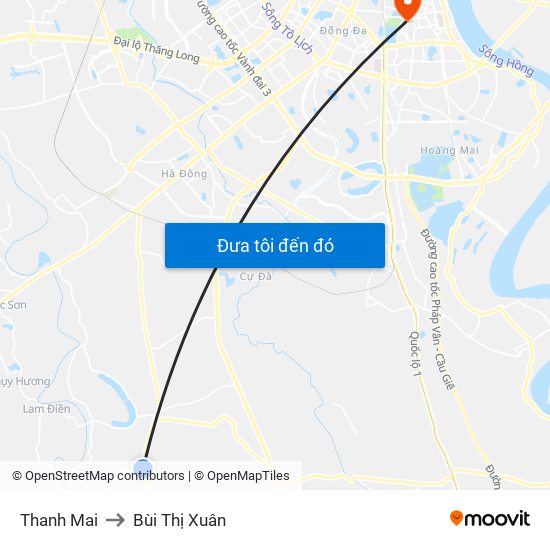 Thanh Mai to Bùi Thị Xuân map