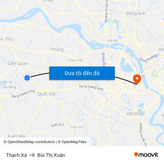 Thạch Xá to Bùi Thị Xuân map