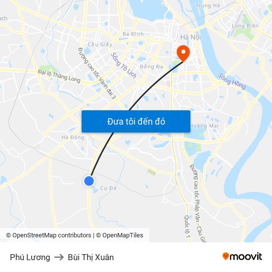 Phú Lương to Bùi Thị Xuân map