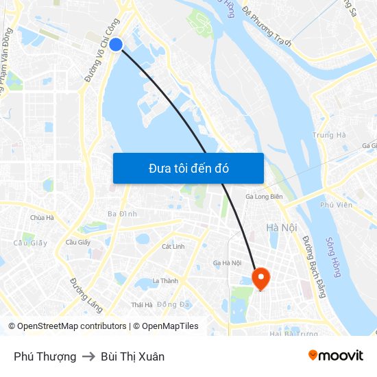 Phú Thượng to Bùi Thị Xuân map