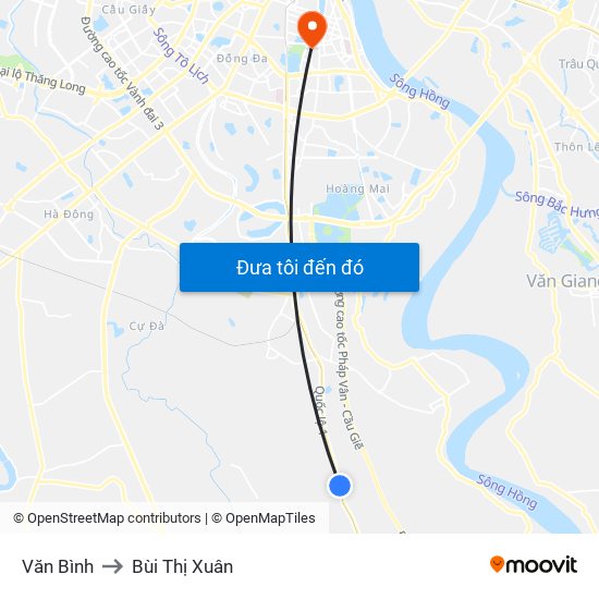 Văn Bình to Bùi Thị Xuân map