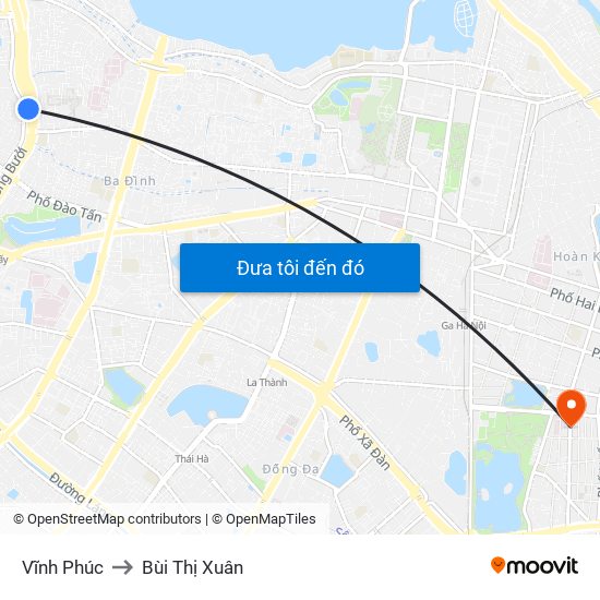 Vĩnh Phúc to Bùi Thị Xuân map